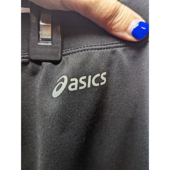 Asics CALI PERFORMANCE PANT Black White largeElastic Waist Athletic Pants - Picture 7 of 16